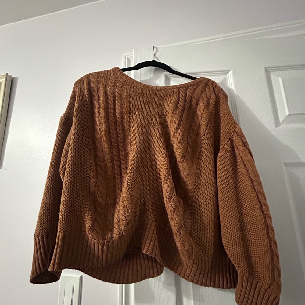 Zaful Women's Cable Knit Sweater - Burnt Orange